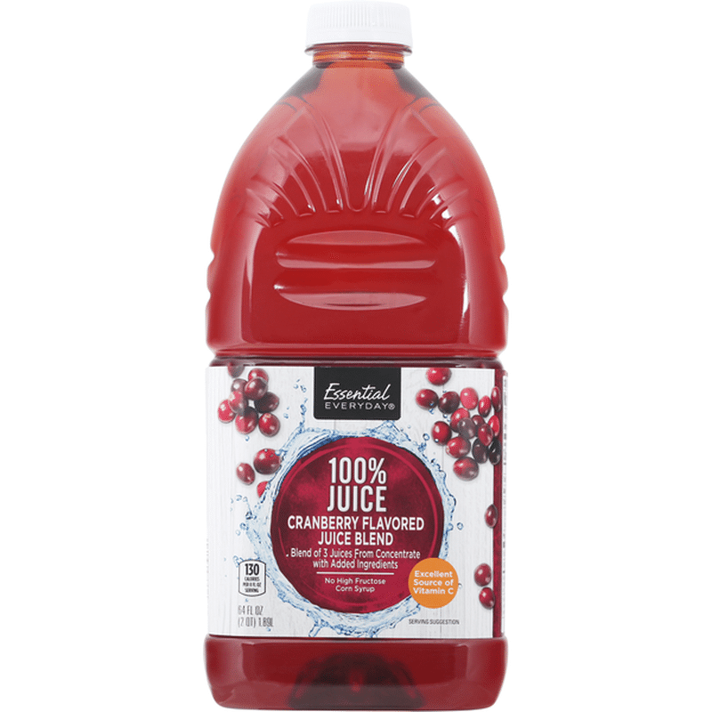 Essential Everyday 100% Juice, Cranberry Flavored (64 Fl Oz) Delivery 