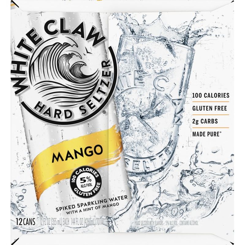 White Claw Hard Seltzer, Mango (12 oz) Instacart