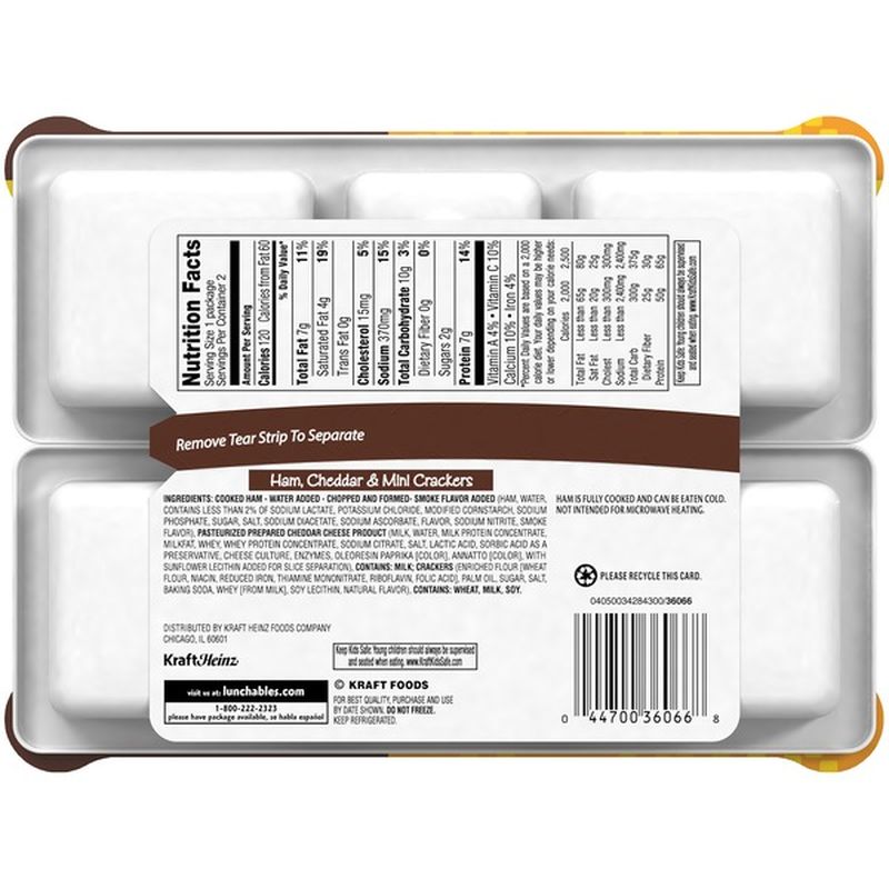 Lunchables Snack Duos Ham, Cheddar & Mini Ritz Cracker Snack Packs (2