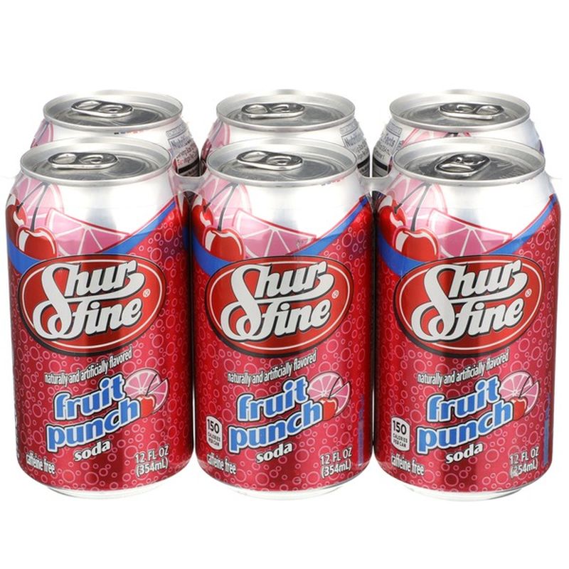 Shurfine Caffeine Free Fruit Punch Soda (12 fl oz) - Instacart