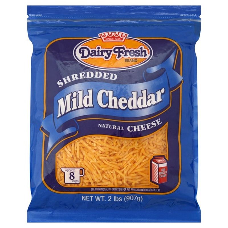 Dairy Fresh Cheese, Natural, Shredded, Mild Cheddar (2 lb) Instacart