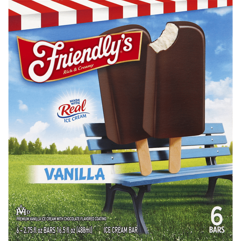 Friendly's Ice Cream Bar, Vanilla (6 each) Instacart