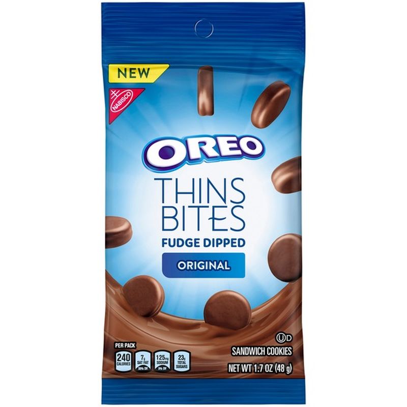 Nabisco Thins Bites Fudge Dipped Original Sandwich Cookies 1 7 Oz Instacart