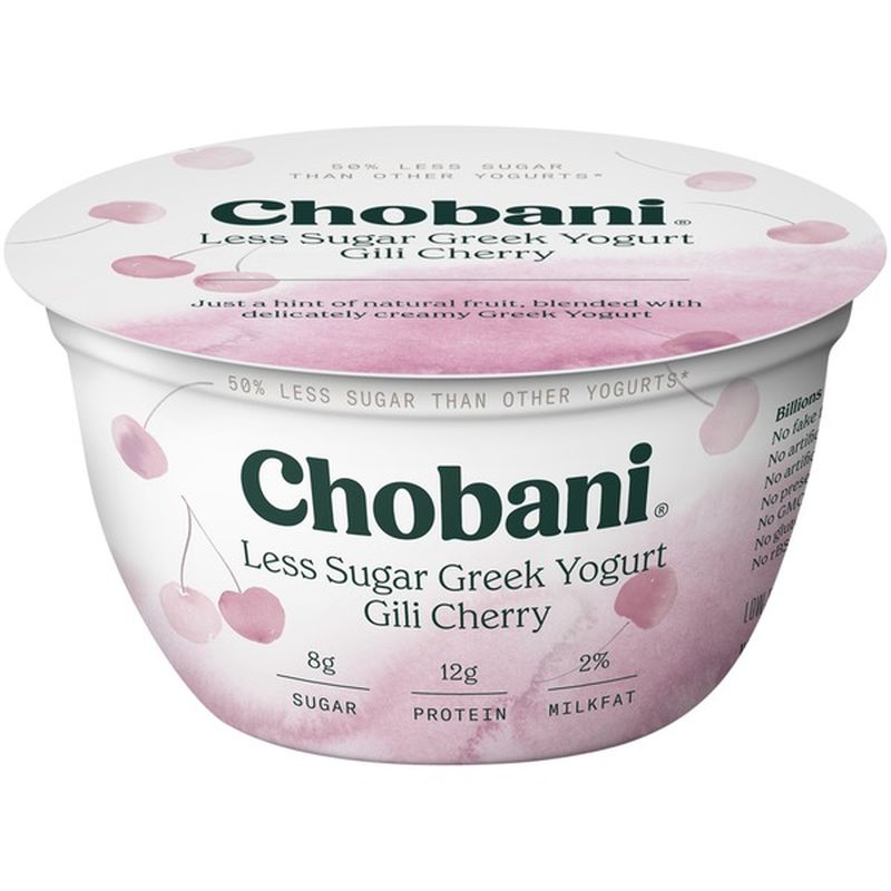 Chobani Greek Yogurt, Less Sugar, LowFat, Gili Cherry (5.3 oz) from