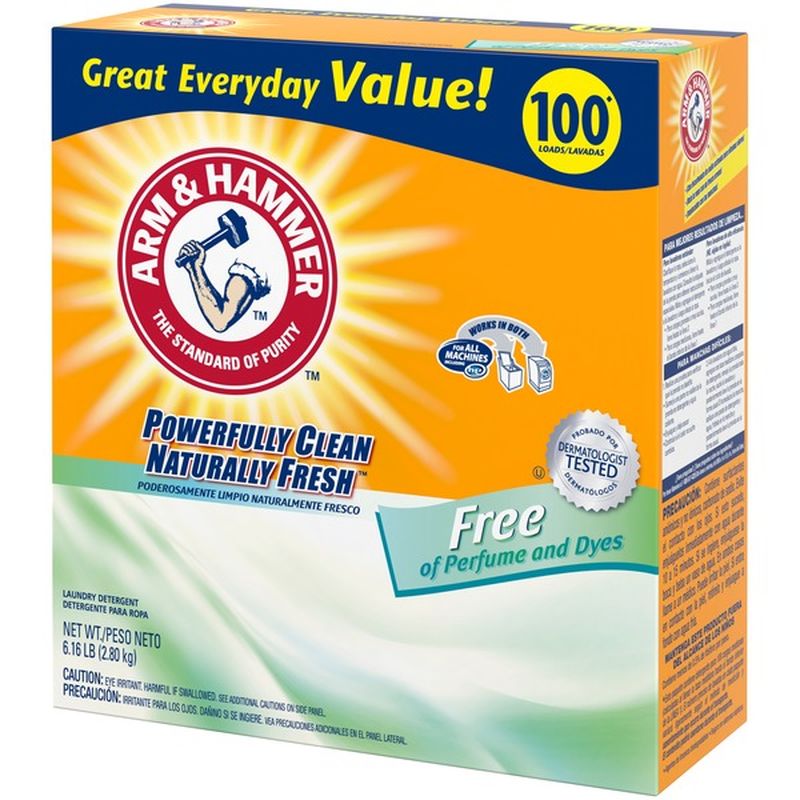 Arm & Hammer Powder Laundry Detergent, Free Of Perfume And Dyes, 100 ...