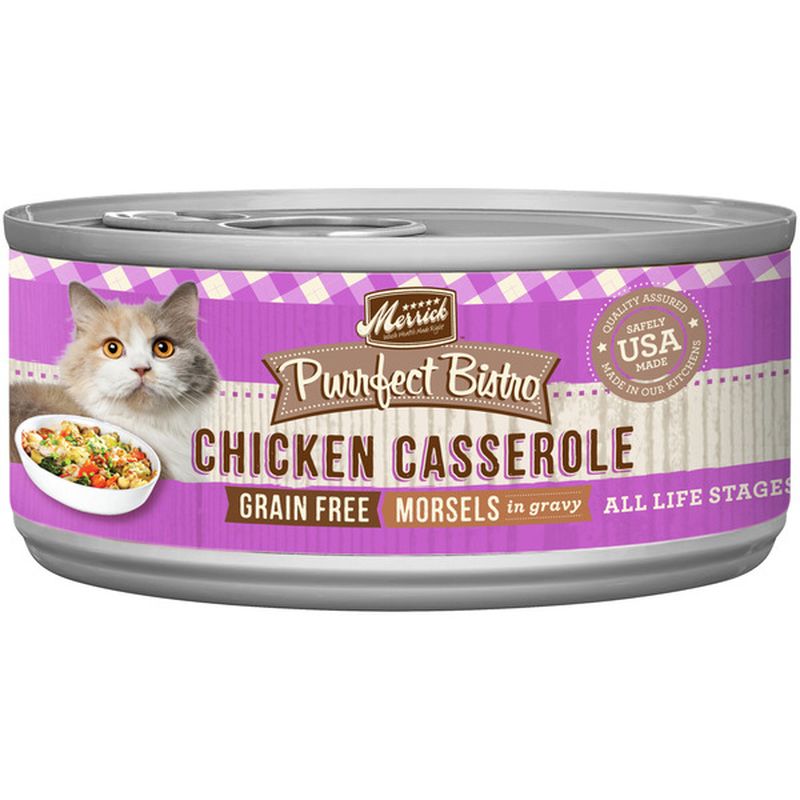 Merrick Grain Free Wet Cat Food Chicken Casserole Recipe Morsels in