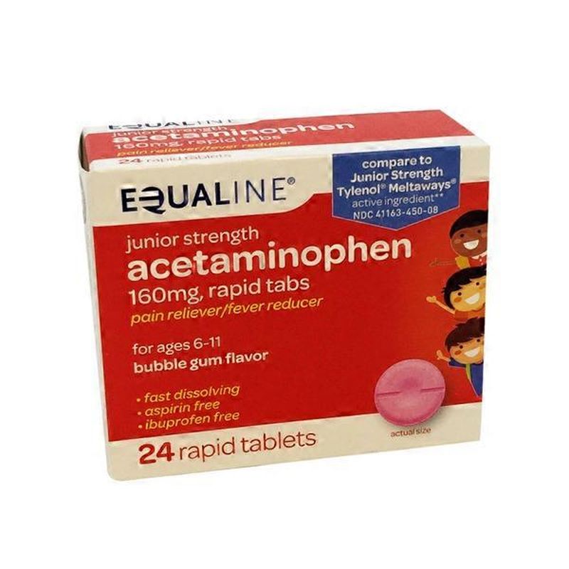 Equaline Children's Acetaminophen 160 Mg, Chewable Tablets Pain Reliever/fever Reducer, Bubble