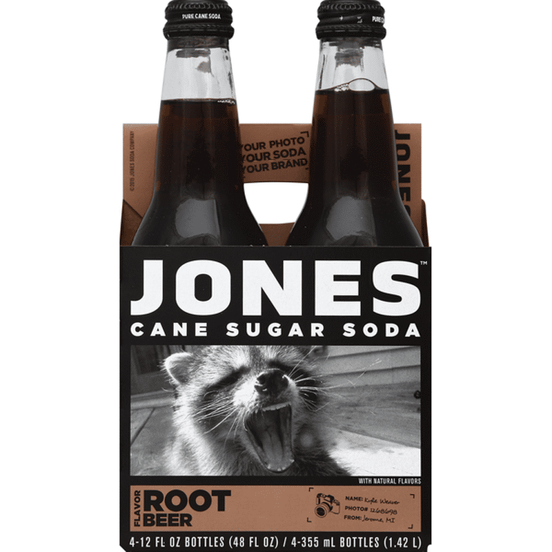 Jones Soda, Cane Sugar, Root Beer Flavor (4 each) Instacart