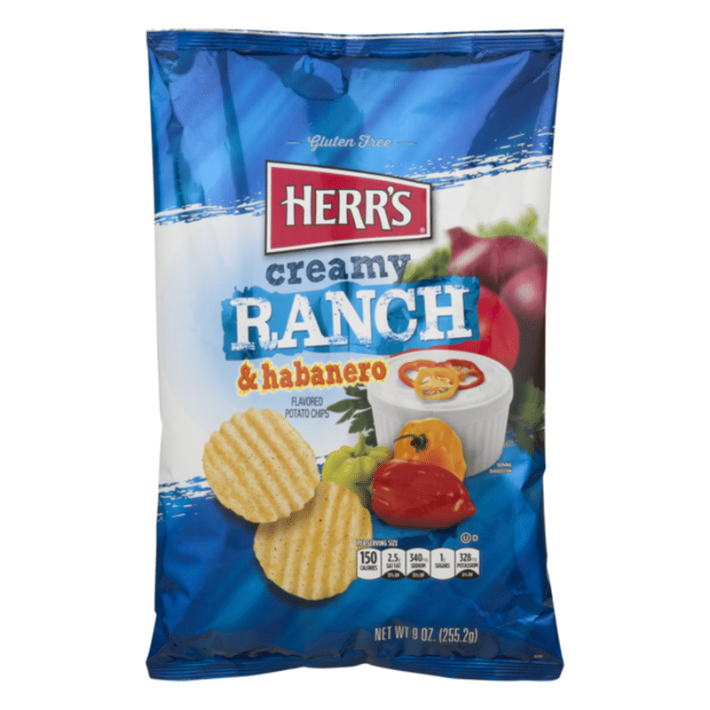Herr's Creamy Ranch & Habanero Potato Chips (9 oz) Instacart