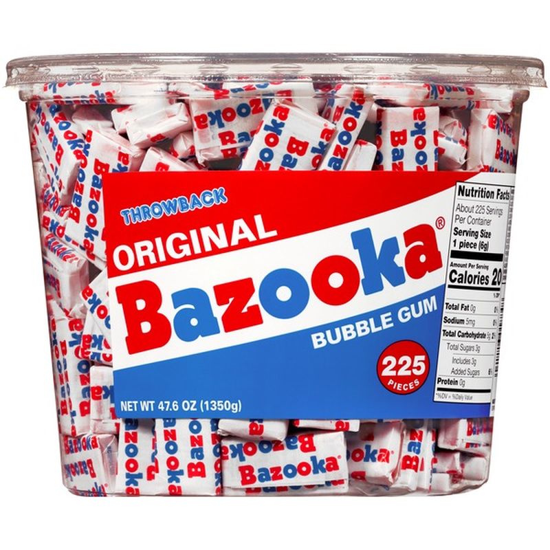 Bazooka Original Flavor Bubble Gum, Individually Wrapped, Bulk 225ct