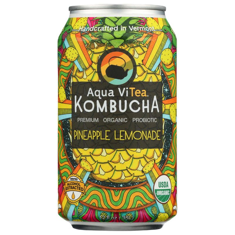 Aqua ViTea Pineapple Lemonade, Probiotic, Kombucha (12 oz) Instacart