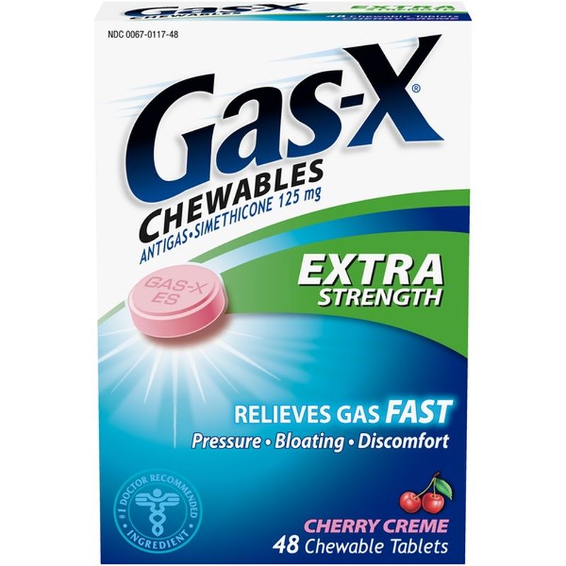 Gas-x Extra Strength Gas Relief Chewable Tablets, Cherry Creme (48 ct ...