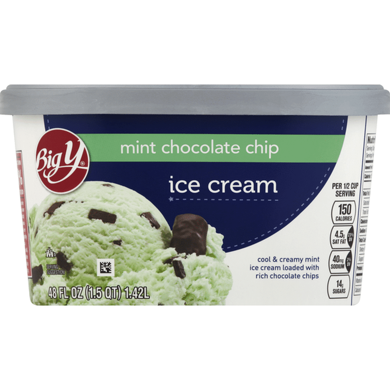 Big Y Ice Cream, Mint Chocolate Chip (48 oz) Instacart