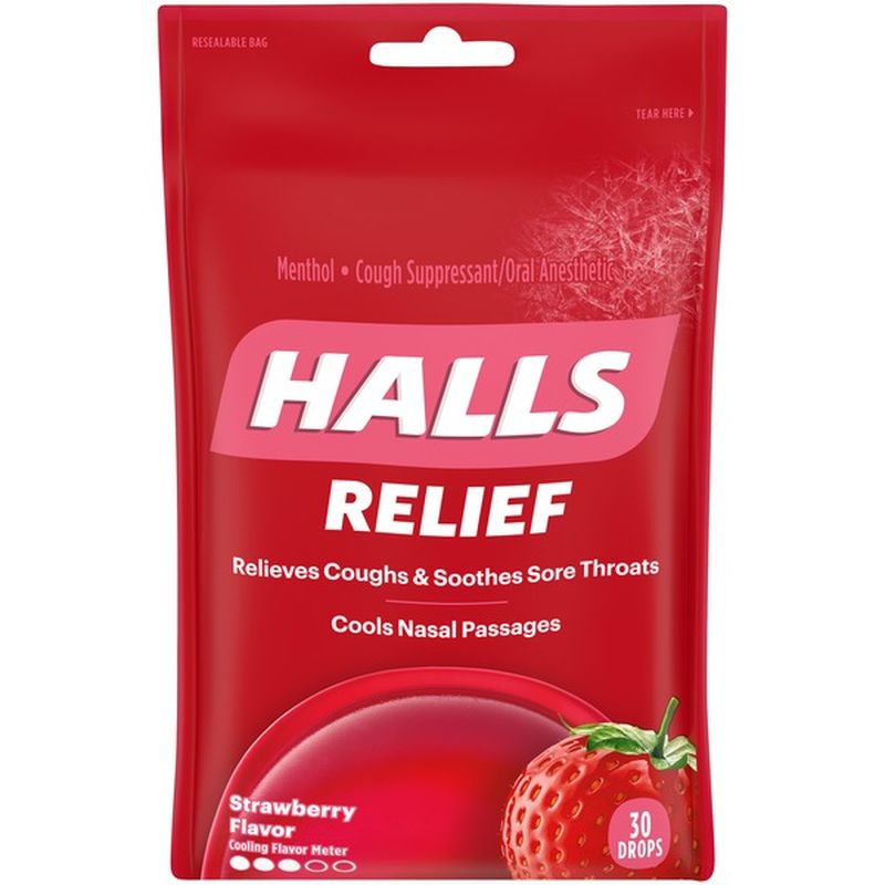 Halls Relief Strawberry Cough Drops (30 ct) from CVS Pharmacy® Instacart