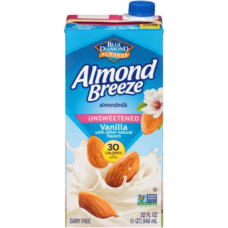 Blue Diamond Almond Breeze Unsweetened Vanilla Almondmilk (32 oz) from ...