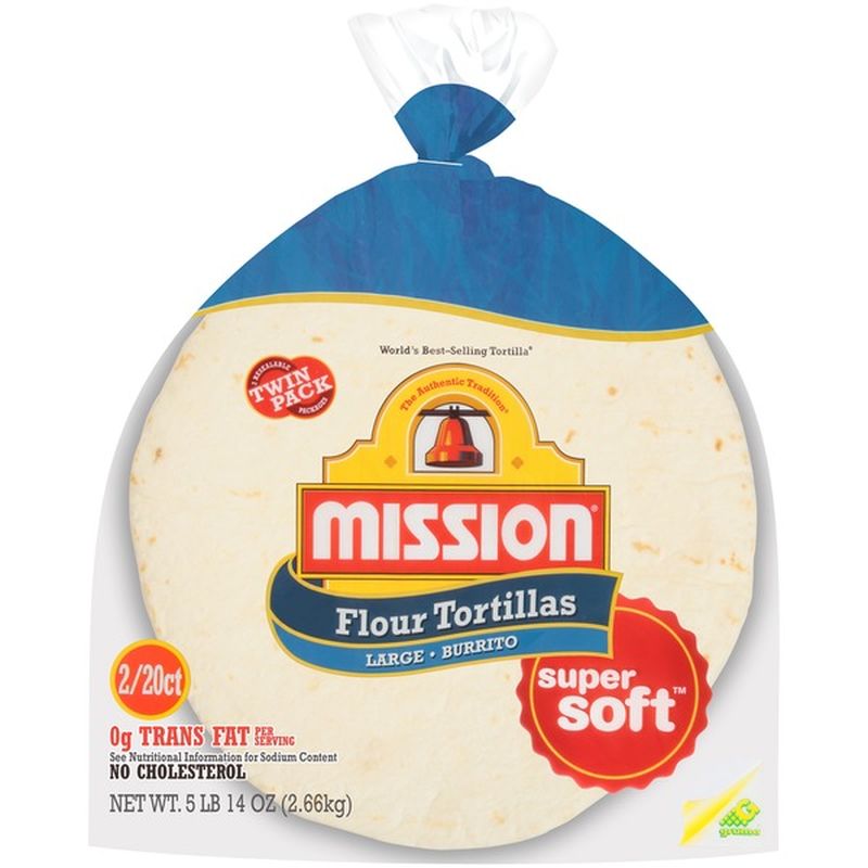 Mission Super Soft Burrito Flour Tortillas (20 ct) Instacart