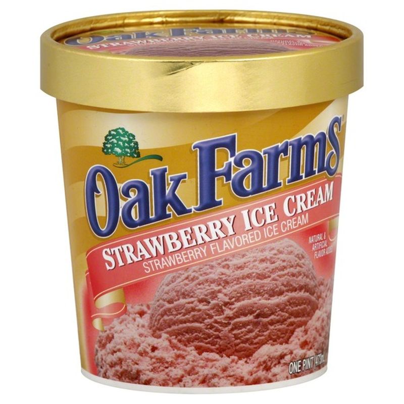 Oak Farms Ice Cream, Strawberry Flavored (1 pt) Instacart