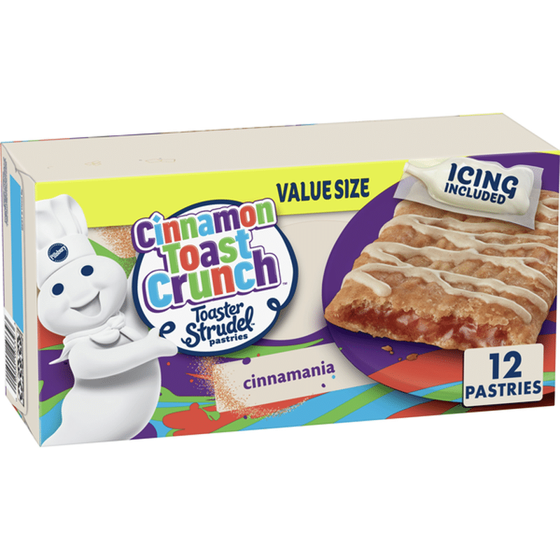 Pillsbury Toaster Strudel, Cinnamon Toast Crunch, Frozen Pastries, 12