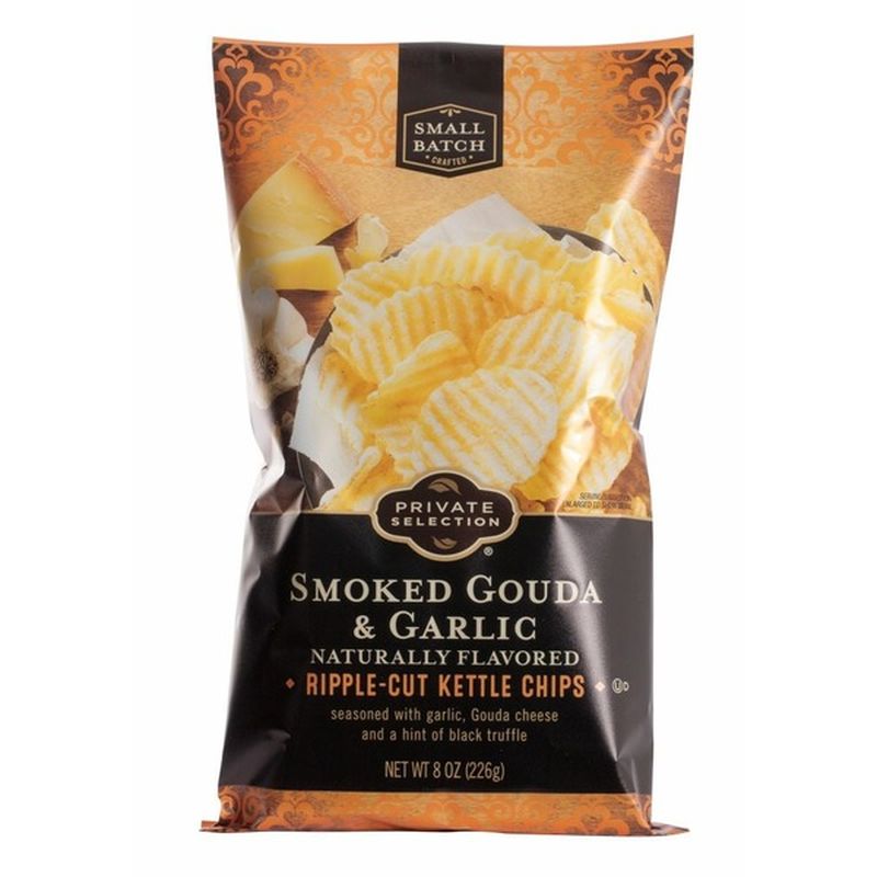 Private Selection Smoked Gouda & Garlic Ripple Cut Kettle Chips