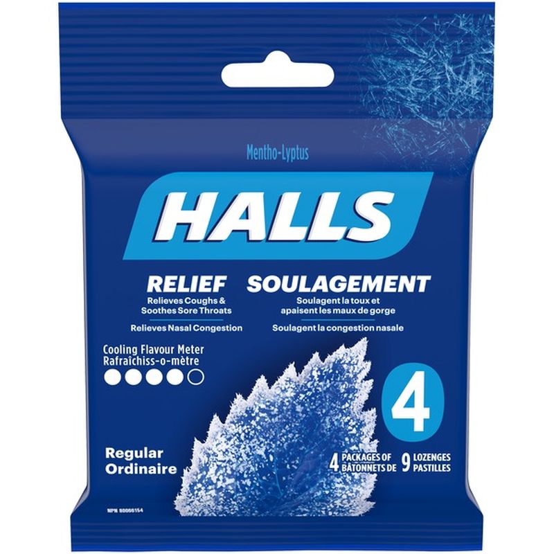 Halls Relief MenthoLyptus Regular Cough Drops (4 ct) Instacart