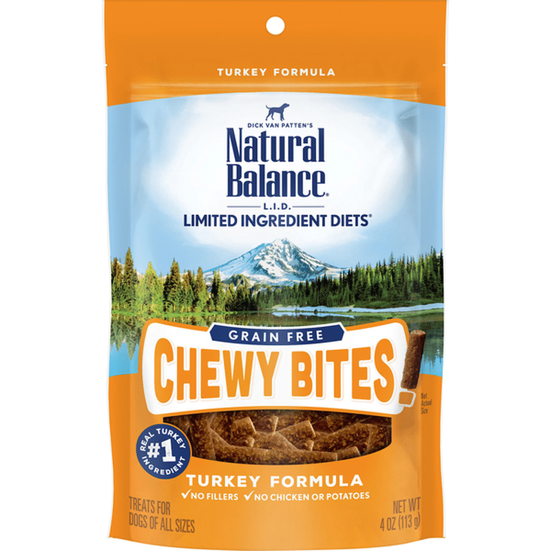 Natural Balance Dog Treats, Grain Free, Turkey Formula, Chewy Bites (4