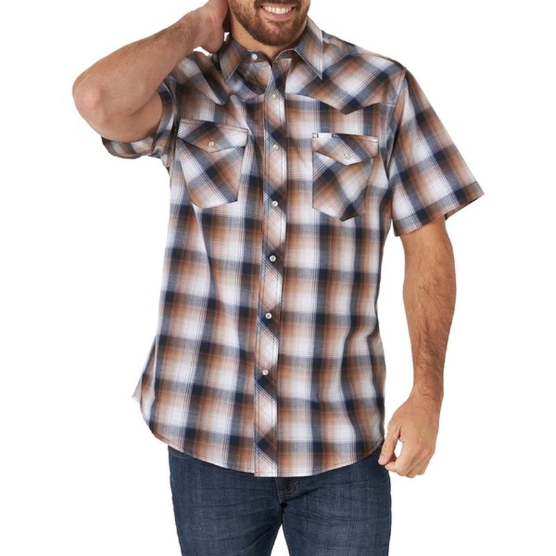 wrangler short sleeve western shirts