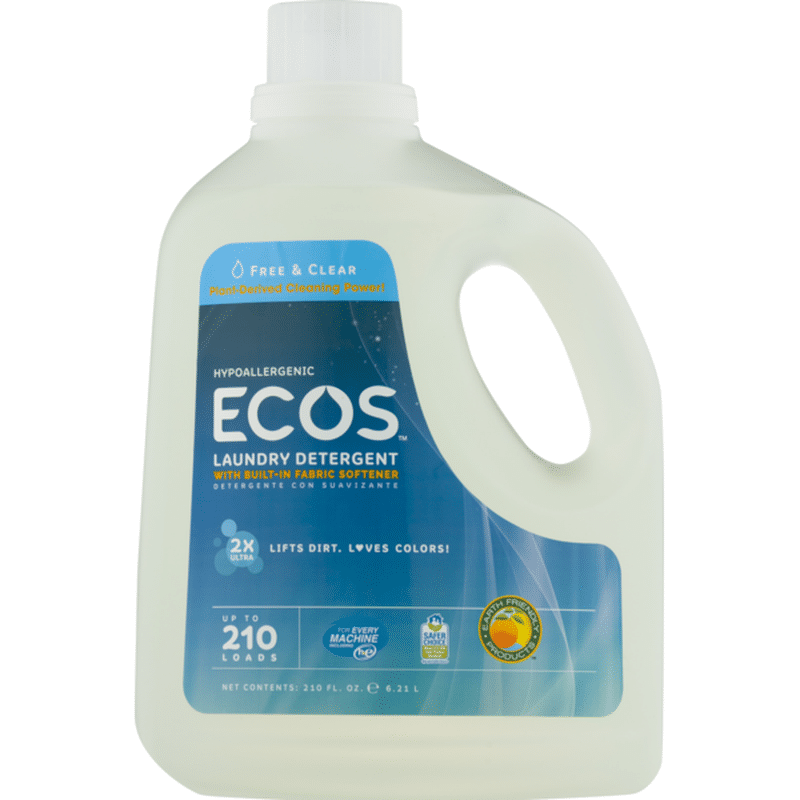 Ecos Laundry Detergent, 2X Ultra, Free and Clear HE (210 oz) Instacart