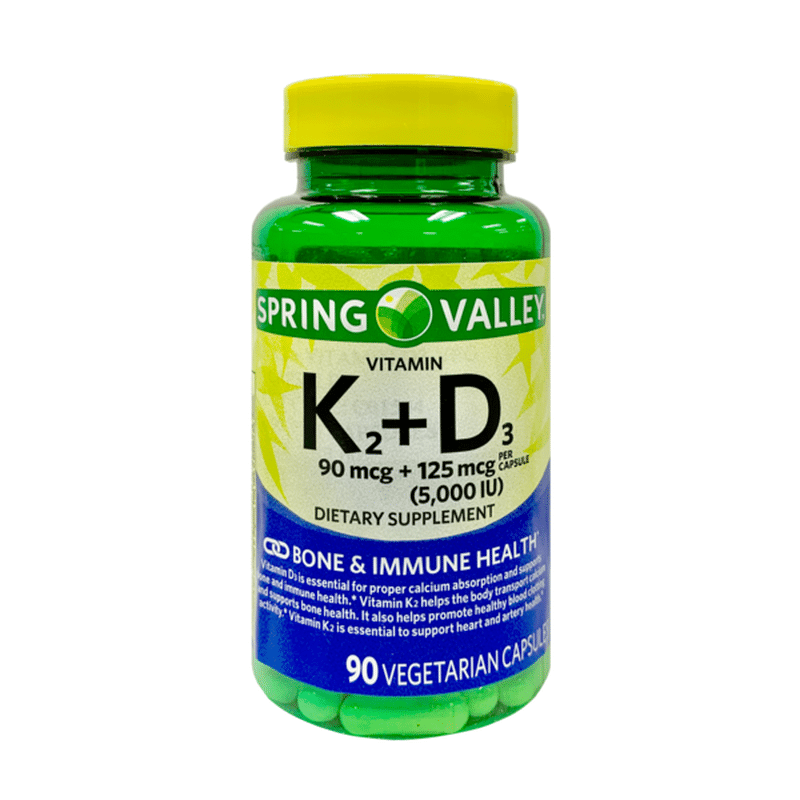 Spring Valley Vineyard VITAMIN K2 90 Mcg + D3 125 Mcg (5,000 IU ...