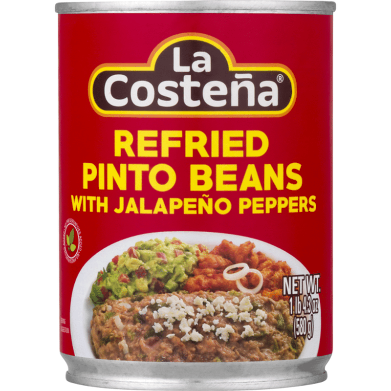 La Costeña Pinto Beans, Refried, with Jalapeno Peppers, Can (20.3 oz