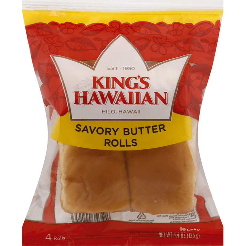 King's Hawaiian Savory Butter Rolls 4PK (4.4 Oz) From Western Beef ...