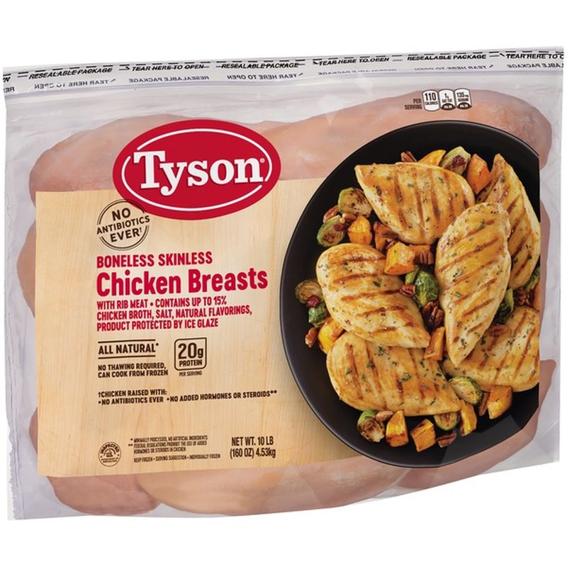 Tyson Boneless Skinless Chicken Breasts, 10 lb. (Frozen) (10 oz) from