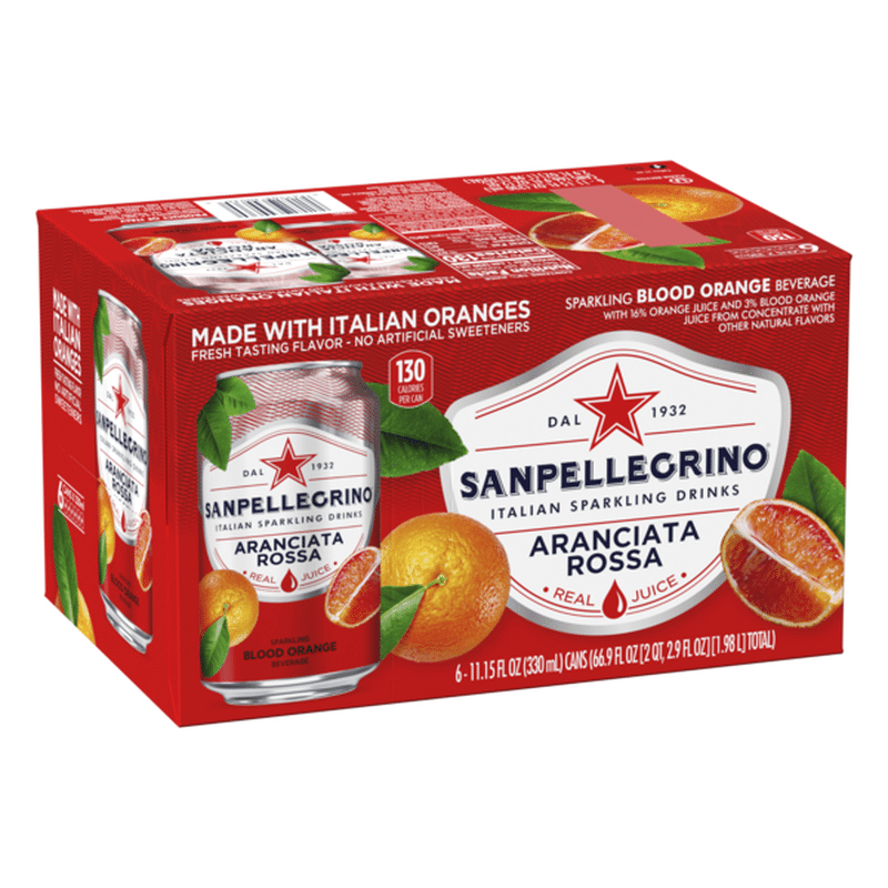 San Pellegrino Aranciata Rossa (Blood Orange) Sparkling Water (11.15 fl ...