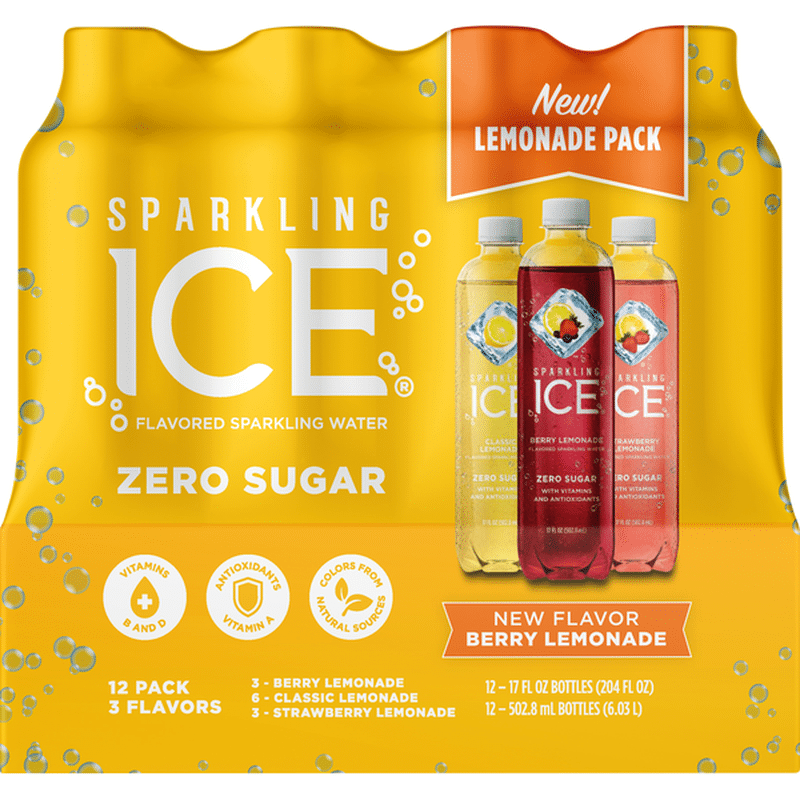 Sparkling Ice Sparkling Water Zero Sugar Lemonade Pack 12 Pack 12 Each Instacart 6860