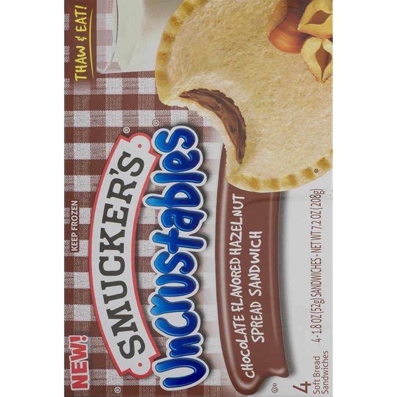 Smucker's Uncrustables Chocolate Flavored Hazelnut Spread Sandwich - 4 ...