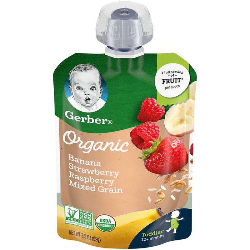 Gerber Organic Toddler Foods Baby Food, Banana Strawberry