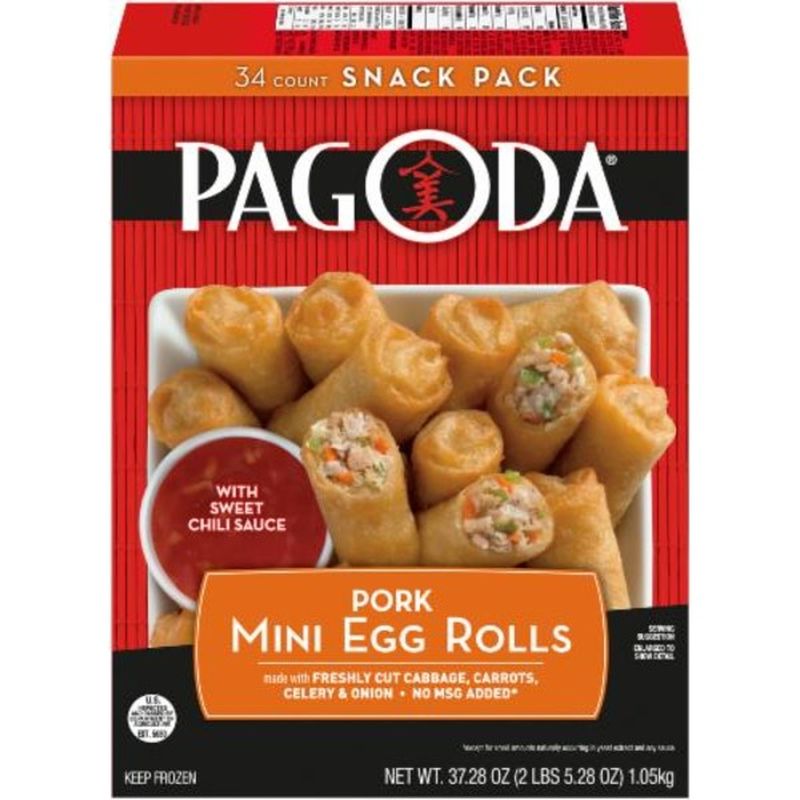 Pagoda Pork Mini Egg Rolls With Sweet Chili Sauce Snack Pack 3728 Oz