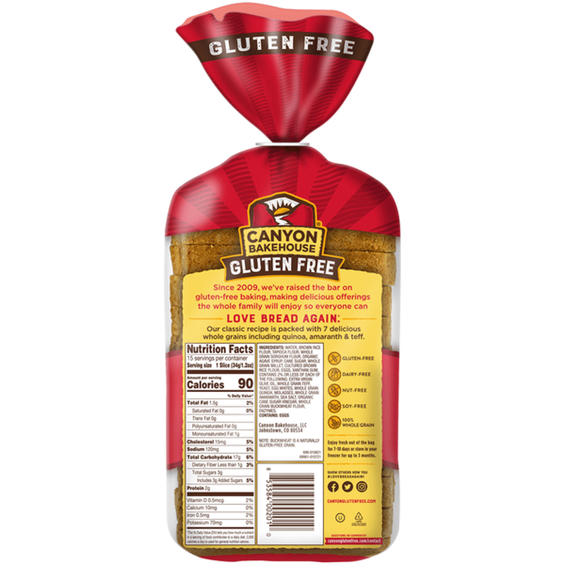 Canyon Bakehouse Gluten Free 7Grain 100 Whole Grain Bread (18 oz