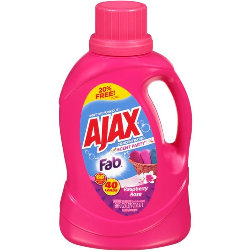 Ajax Concentrated Scent Party with Fab Raspberry Rose Laundry Detergent