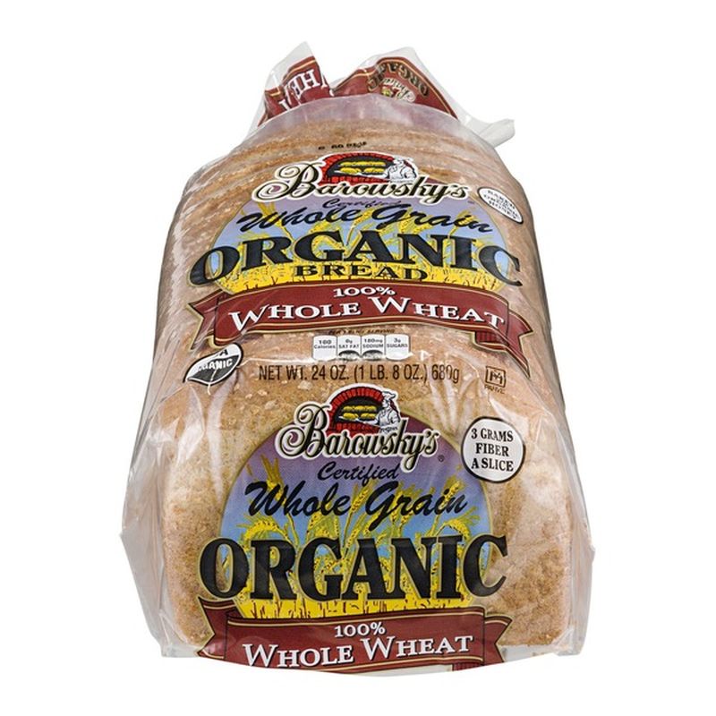 Barowsky's Organic Bread 100% Whole Wheat (24 oz) - Instacart