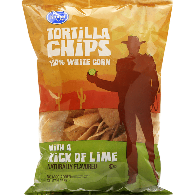 Kroger Tortilla Chips, with A Kick Of Lime (10 oz) - Instacart