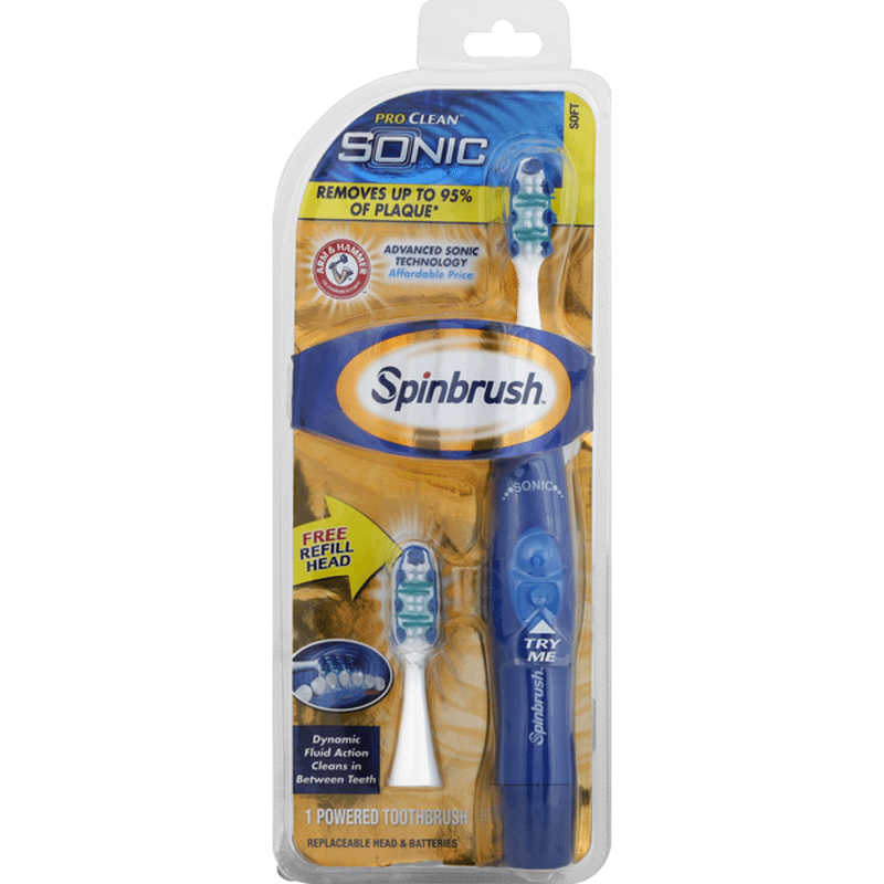 spinbrush truly radiant sonic battery powered toothbrush