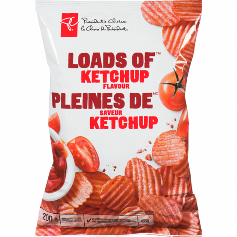 President's Choice Loads of Ketchup Potato Chips (200 g) Instacart