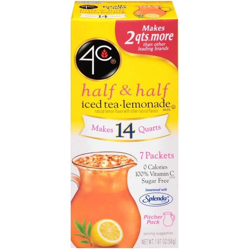 4C Half & Half Mix, Iced Tea Lemonade, Sugar Free, Pitcher Pack (7 each ...