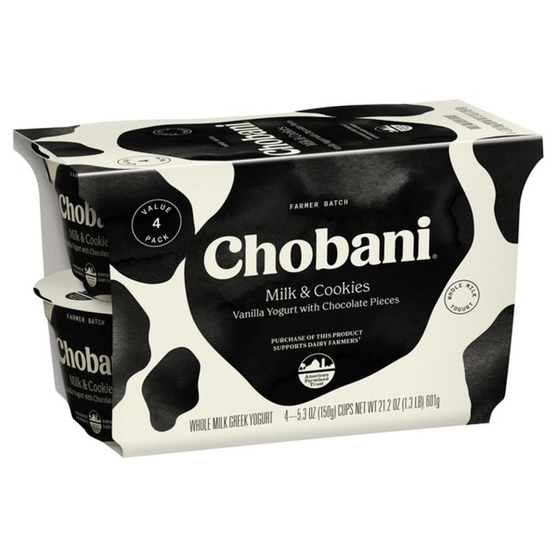 Chobani Greek Yogurt, Whole Milk, Vanilla, with Chocolate Pieces, Value