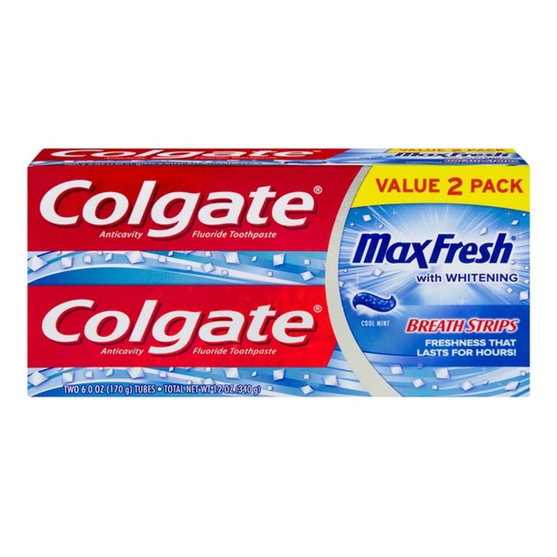 Colgate Toothpaste, Activity Fluoride, Cool Mint, 2 Value Pack (6 oz