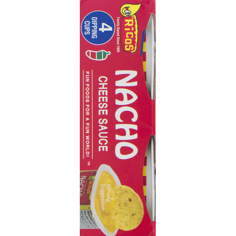 Ricos Cheese Sauce, Gluten Free, Nacho, Dipping Cups, Sleeve (3.5 Oz ...