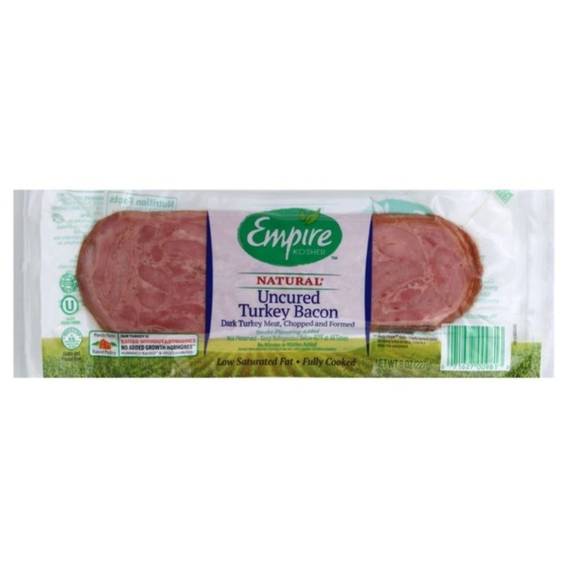 Empire Kosher Turkey Bacon, Uncured, Natural (8 oz) Instacart