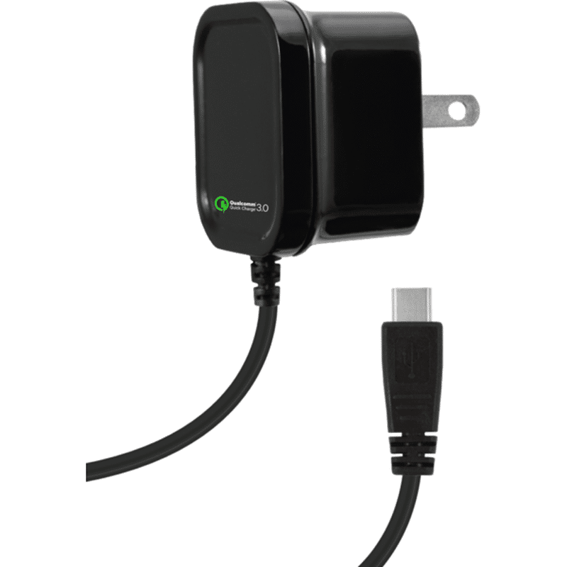 Z Gear 18 Watt 2.4 Amp Type C Black Adaptive Fast Charging Wall Charger for USB