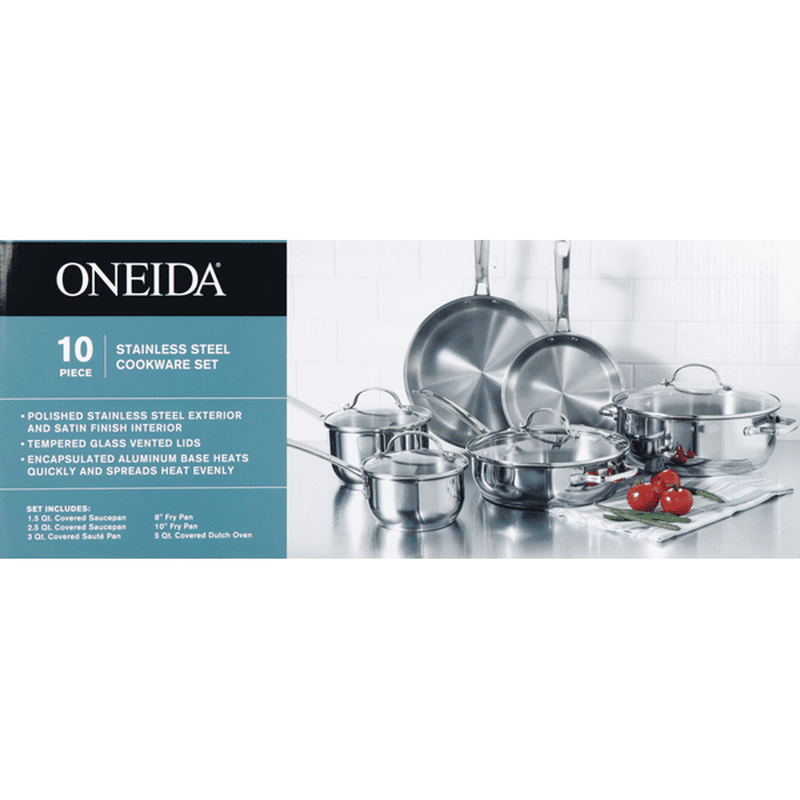 Oneida Cookware Set, Stainless Steel, 10 Pieces (1 each) Instacart