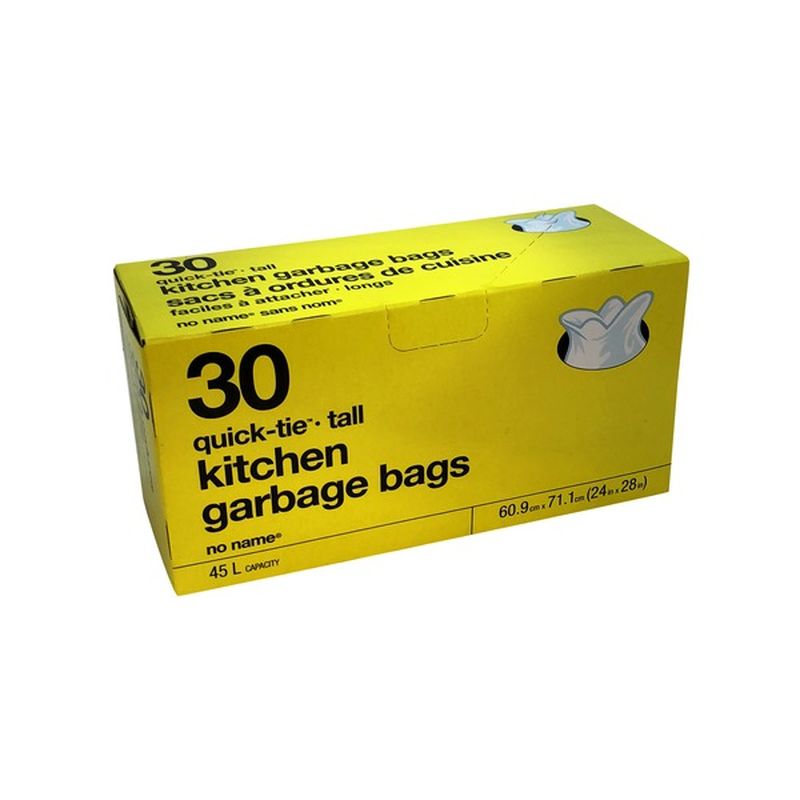 No Name 45 Liter Quick Tie Tall Kitchen Garbage Bags (each) Instacart